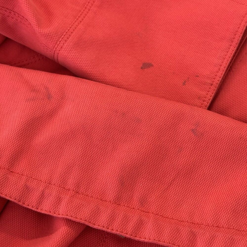 Carolina Herrera Cotton Spring Jacket Size Medium Red Coral Lined - Picture 15 of 15